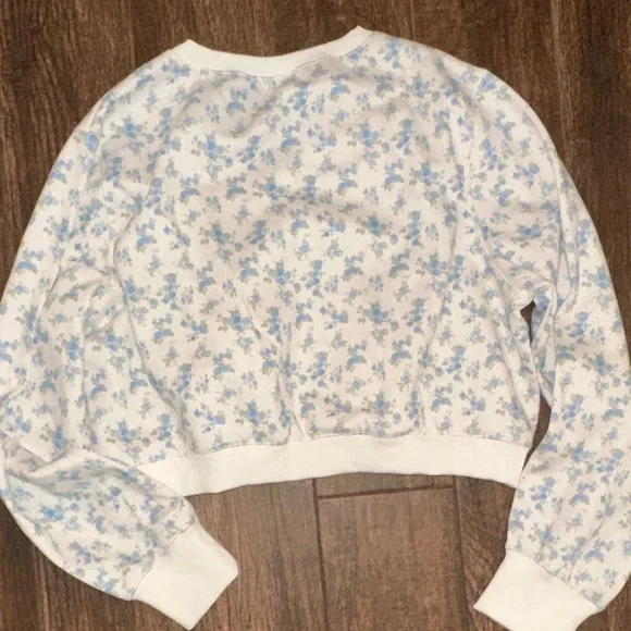 AS Revival Blue Floral Cropped Sweatshirt Top NWT Cottagecore - Picture 5 of 5